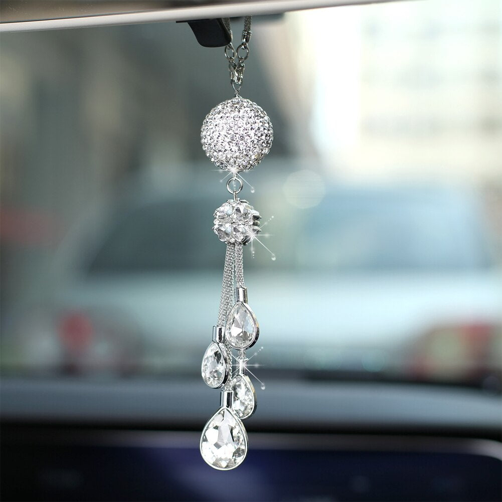 Bling Rhinestone Rearview Mirror Pendant