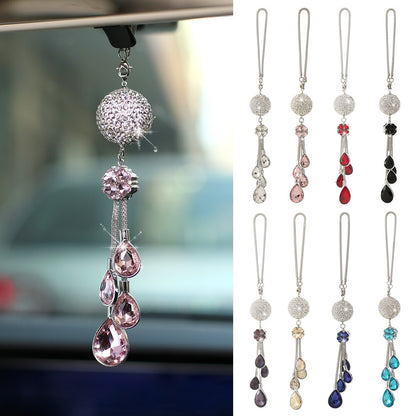 Bling Rhinestone Rearview Mirror Pendant